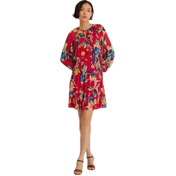 Lauren Ralph Lauren
Floral Crinkle Georgette Long-Sleeve Dress - Picture 2 of 12